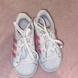 Brand new adidas superstar pink and white toddler girl sneaker size 7